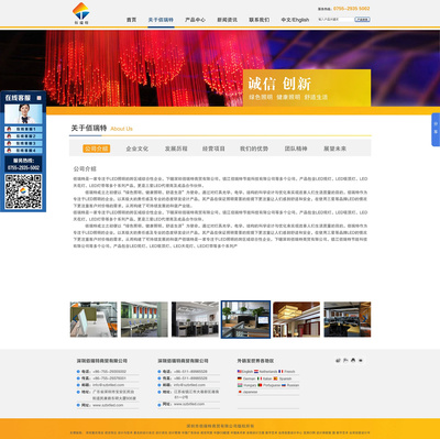 深圳佰瑞特網站 營銷型LED產品網站 UI界面 品牌形象